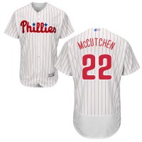 Philadelphia Phillies #22 Andrew McCutchen White(Red Strip) Flexbase Authentic Collection Stitched MLB Jersey