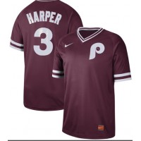 Nike Philadelphia Phillies #3 Bryce Harper Maroon Authentic Cooperstown Collection Stitched MLB Jersey