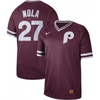 Nike Philadelphia Phillies #27 Aaron Nola Maroon Authentic Cooperstown Collection Stitched MLB Jersey