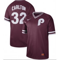 Nike Philadelphia Phillies #32 Steve Carlton Maroon Authentic Cooperstown Collection Stitched MLB Jersey