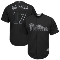 Philadelphia Phillies #17 Rhys Hoskins Black 