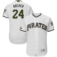 Pittsburgh Pittsburgh Pirates #24 Chris Archer Majestic Alternate Authentic Collection Flex Base Player Jersey White