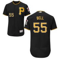 Pittsburgh Pittsburgh Pirates #55 Josh Bell Majestic Alternate Flex Base Authentic Collection Jersey Black