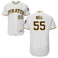 Pittsburgh Pittsburgh Pirates #55 Josh Bell Majestic Home Flex Base Authentic Collection Jersey White