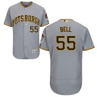 Pittsburgh Pittsburgh Pirates #55 Josh Bell Majestic Road Flex Base Authentic Collection Jersey Gray