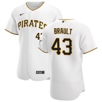Pittsburgh Pittsburgh Pirates #43 Steven Brault Men's Nike White Home 2020 Authentic Player MLB Jersey