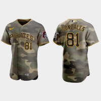 Pittsburgh Pittsburgh Pirates #81 Nick Gonzales Men's Nike 2021 Armed Forces Day Authentic MLB Jersey -Camo