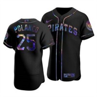 Pittsburgh Pittsburgh Pirates #25 Gregory Polanco Men's Nike Iridescent Holographic Collection MLB Jersey - Black