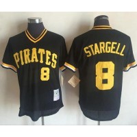 Mitchell and Ness 1982 Pittsburgh Pirates #8 Willie Stargell Stitched Black Throwback MLB Jersey