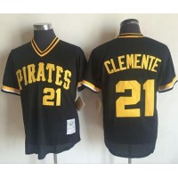 Mitchell and Ness 1982 Pittsburgh Pirates #21 Roberto Clemente Stitched Black Throwback MLB Jersey