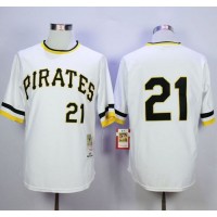 Mitchell and Ness 1971 Pittsburgh Pirates #21 Roberto Clemente Stitched White Throwback MLB Jersey