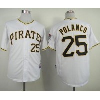 Pittsburgh Pirates #25 Gregory Polanco White Cool Base Stitched MLB Jersey