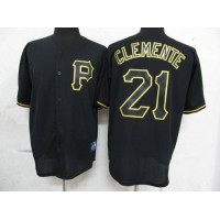 Pittsburgh Pirates #21 Roberto Clemente Black Fashion Stitched MLB Jersey