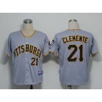 Pittsburgh Pirates #21 Roberto Clemente Grey Cool Base Stitched MLB Jersey
