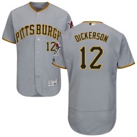 Pittsburgh Pirates #12 Corey Dickerson Grey Flexbase Authentic Collection Stitched MLB Jersey