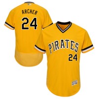Pittsburgh Pirates #24 Chris Archer Gold Flexbase Authentic Collection Stitched MLB Jersey