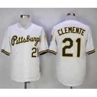 Mitchell And Ness 1990-1997 Pittsburgh Pirates #21 Roberto Clemente White Throwback Stitched MLB Jersey