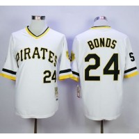 Mitchell And Ness Pittsburgh Pirates #24 Barry Bonds White Throwback Stitched MLB Jersey