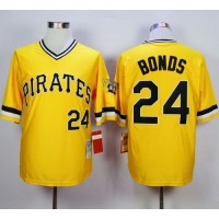 Mitchell And Ness Pittsburgh Pirates #24 Barry Bonds Yellow Throwback Stitched MLB Jersey