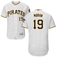 Pittsburgh Pirates #19 Colin Moran White Flexbase Authentic Collection Stitched MLB Jersey