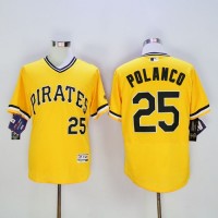 Pittsburgh Pirates #25 Gregory Polanco Gold Flexbase Authentic Collection Stitched MLB Jersey