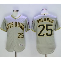 Pittsburgh Pirates #25 Gregory Polanco Grey Flexbase Authentic Collection Stitched MLB Jersey