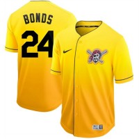 Nike Pittsburgh Pirates #24 Barry Bonds Gold Fade Authentic Stitched MLB Jersey