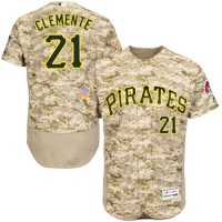 Pittsburgh Pirates #21 Roberto Clemente Camo Flexbase Authentic Collection Stitched MLB Jersey