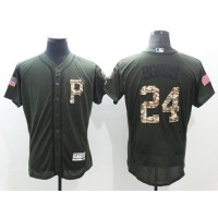 Pittsburgh Pirates #24 Barry Bonds Green Flexbase Authentic Collection Salute to Service Stitched MLB Jersey