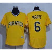Pittsburgh Pirates #6 Starling Marte Gold Flexbase Authentic Collection Cooperstown Stitched MLB Jersey
