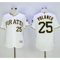 Pittsburgh Pirates #25 Gregory Polanco White Flexbase Authentic Collection Stitched MLB Jersey