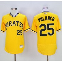 Pittsburgh Pirates #25 Gregory Polanco Gold Flexbase Authentic Collection Cooperstown Stitched MLB Jersey
