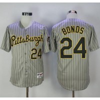 Pittsburgh Pirates #24 Barry Bonds Grey Strip 1997 Turn Back The Clock Stitched MLB Jersey