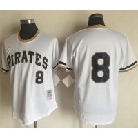 Mitchell And Ness 1971 Pittsburgh Pirates #8 Willie Stargell White Throwback Stitched MLB Jersey