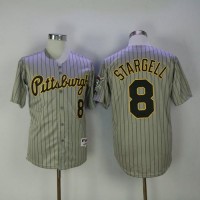 Pittsburgh Pirates #8 Willie Stargell Grey Strip 1997 Turn Back The Clock Stitched MLB Jersey