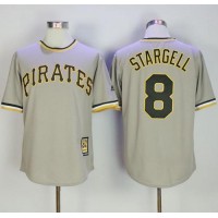 Mitchell And Ness Pittsburgh Pirates #8 Willie Stargell Grey Throwback Stitched MLB Jersey