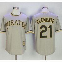 Mitchell And Ness Pittsburgh Pirates #21 Roberto Clemente Grey Throwback Stitched MLB Jersey