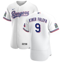 Texas Texas Rangers #9 Isiah Kiner-Falefa Men's Nike White Home 2020 Authentic Patch Player MLB Jersey