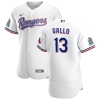 Texas Texas Rangers #13 Joey Gallo Men's Nike White Home 2020 Authentic Patch Player MLB Jersey