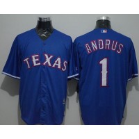 Texas Rangers #1 Elvis Andrus Blue New Cool Base Stitched MLB Jersey