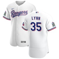 Texas Texas Rangers #35 Lance Lynn Men's Nike White Home 2020 Authentic Patch Player MLB Jersey