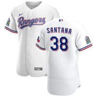 Texas Texas Rangers #38 Danny Santana Men's Nike White Home 2020 Authentic Patch Player MLB Jersey