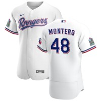 Texas Texas Rangers #48 Rafael Montero Men's Nike White Home 2020 Authentic Patch Player MLB Jersey