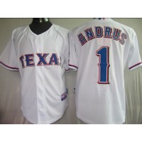 Texas Rangers #1 Elvis Andrus White Stitched MLB Jersey