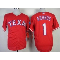 Texas Rangers #1 Elvis Andrus Red Stitched MLB Jersey