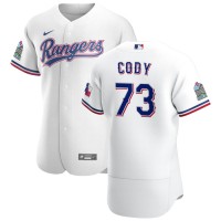 Texas Texas Rangers #73 Kyle Cody Men's Nike White Home 2020 Authentic Patch Player MLB Jersey