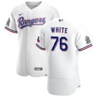 Texas Texas Rangers #76 Eli White Men's Nike White Home 2020 Authentic Patch Player MLB Jersey