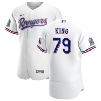 Texas Texas Rangers #79 John King Men's Nike White Home 2020 Authentic Patch Player MLB Jersey