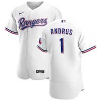 Texas Texas Rangers #1 Elvis Andrus Men's Nike White Home 2020 Authentic Player MLB Jersey
