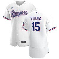 Texas Texas Rangers #15 Nick Solak Men's Nike White Home 2020 Authentic Player MLB Jersey